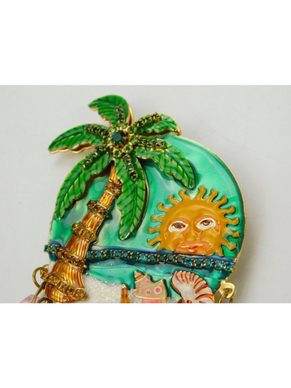 LATR 2GO Lunch At the Ritz Tropical Beach Brooch Enhancer Pendant Sun Palm 4.5" - Picture 4 of 6
